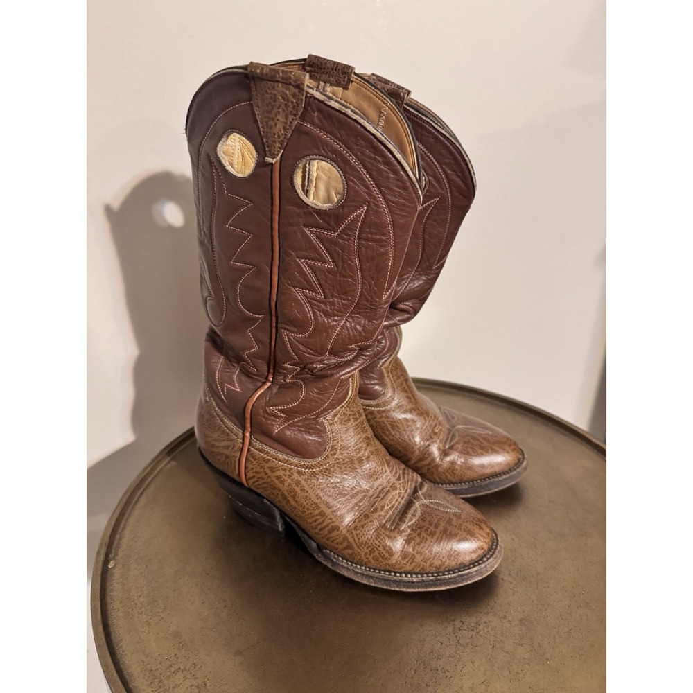 Youth Boys Girls Unisex Western Boots Leather Cow Size 4y Show Vintage Leather